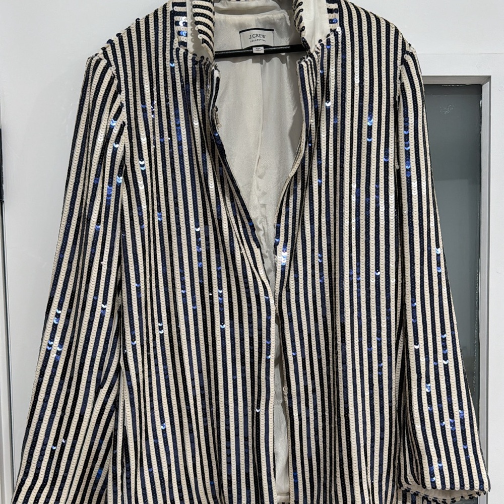 J. Crew collection Striped Sequin Jacket